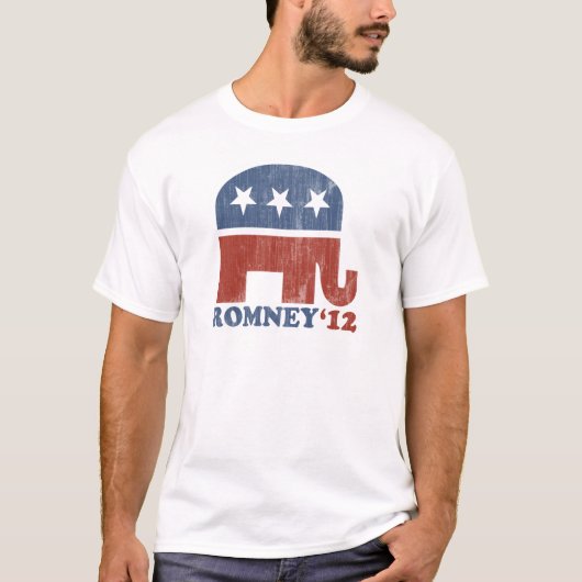 ミット・ロムニー2012の共和党員象(ヴィンテージ) Tシャツ (正面)