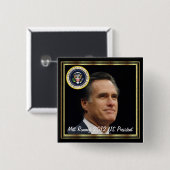 ミット・ロムニー2012米国の大統領 缶バッジ (正面&裏面)