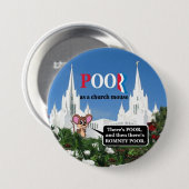 ミット「私はチャーチマウスとして貧しい」ロムニー 缶バッジ (正面&裏面)