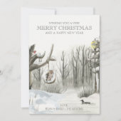 ミッドウィンタースノーウッドランド自然クリスマス シーズンカード (正面)