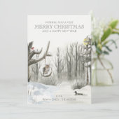 ミッドウィンタースノーウッドランド自然クリスマス シーズンカード (スタンド正面)