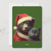 ミッドウィンターヴィンテージスタイルベア&キッテンクリスマス シーズンカード (裏面)