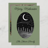 ミッドウィンター・ムーン 写真 フラット ホリデー カード (正面/裏面)