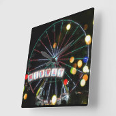 ミッドウェきらめくイ観覧車アットナイトクロック スクエア壁時計 (傾斜)