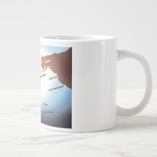 ミッドウェイアイランドヴィンテージスタイル第2次世界大戦マップ ジャンボコーヒーマグカップ (右)