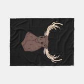 ミッドウェスト魔法クリーニングバカモース顔おもしろいHun フリースブランケット (正面(横))