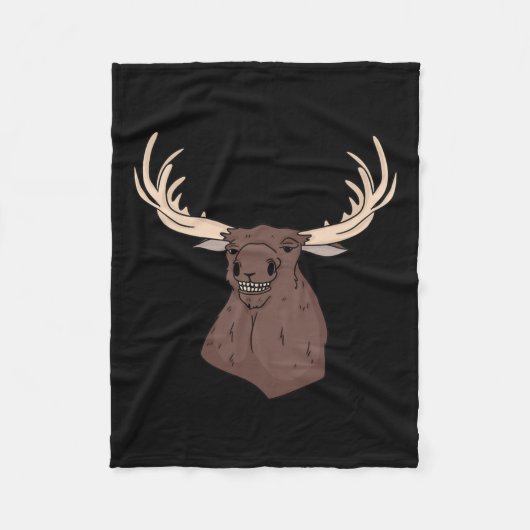 ミッドウェスト魔法クリーニングバカモース顔おもしろいHun フリースブランケット (正面)