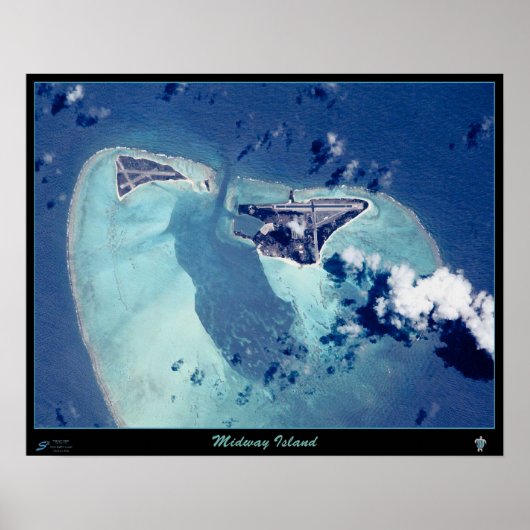 ミッドウェー島の衛星ポスター ポスター (正面)