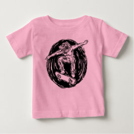 ミッドエアスケートボードをしている伝説的なスケーター ベビーTシャツ