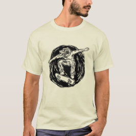 ミッドエアスケートボードをしている伝説的なスケーター Tシャツ