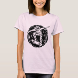 ミッドエアスケートボードをしている伝説的なスケーター Tシャツ