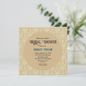 ミッドエレガントセンチュリーモダンダマスクブライダルシャワー 招待状 (スタンド正面)