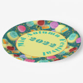 ミッドオータムフェスティバルティール（緑がかった色）紙プレート ペーパープレート (アングル)