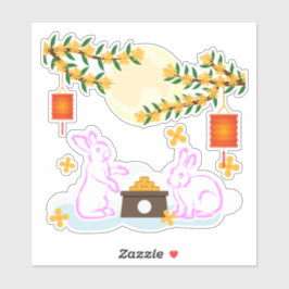 ミッドオータムフェスティバルムーンラビットムーンケーキオスマンサス シール