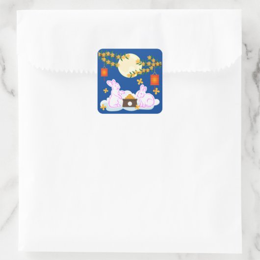 ミッドオータムフェスティバルムーンラビットムーンケーキオスマンサス スクエアシール (バッグ)