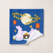 ミッドオータムフェスティバルムーンラビットムーンケーキオスマンサス バスタオルセット (ウォッシュタオル)