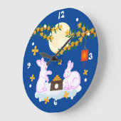 ミッドオータムフェスティバルムーンラビットムーンケーキオスマンサス ラージ壁時計 (傾斜)
