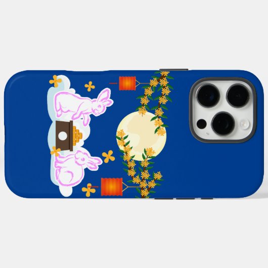 ミッドオータムフェスティバルムーンラビットムーンケーキオスマンサス Case-Mate iPhoneケース (裏面 (横))