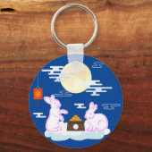 ミッドオータムフェスティバルムーンラビットムーンケーキクラウド キーホルダー (正面)