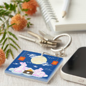 ミッドオータムフェスティバルムーンラビットムーンケーキクラウド キーホルダー (正面右)