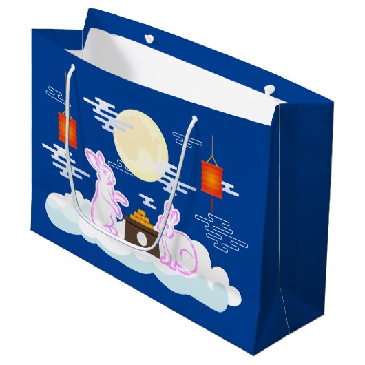 ミッドオータムフェスティバルムーンラビットムーンケーキクラウド ラージペーパーバッグ (正面アングル)