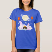 ミッドオータムフェスティバルムーンラビットムーンケーキクラウド Tシャツ (正面)
