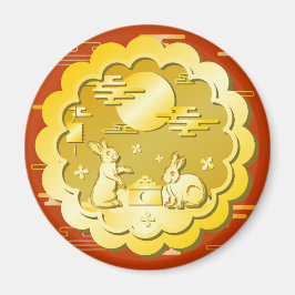 ミッドオータムフェスティバル ゴールド ムーンコンケーキ ムーンレビット マグネット