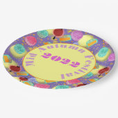 ミッドオータムーンフェスティバルラベンダー紙プレート ペーパープレート (アングル)