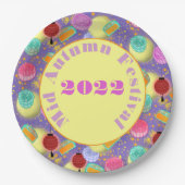 ミッドオータムーンフェスティバルラベンダー紙プレート ペーパープレート (正面)