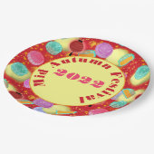 ミッドオータムーンフェスティバル – 赤い紙プレート ペーパープレート (アングル)