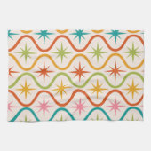 ミッドカラフルセンチュリースターバストオンOgeeパターン キッチンタオル (横)