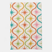 ミッドカラフルセンチュリースターバストオンOgeeパターン キッチンタオル (縦)