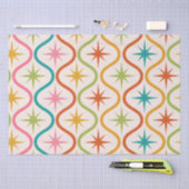 ミッドカラフルセンチュリースターバストオンOgeeパターン 薄葉紙 (クラフト)