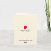 ミッドカラフルセンチュリーモダンチューリップチェリー誕生日 カード (裏面)