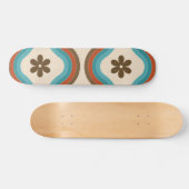 ミッドカラフルセンチュリーモダンフローラレインボーレトロ スケートボード (横)