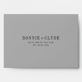 ミッドグレーA7ウェディングRSVP封筒（住所あり） 封筒