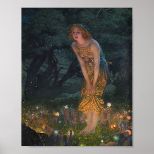 ミッドサマーイブEdward Robert Hughes Fairiesファンタジー ポスター (正面)