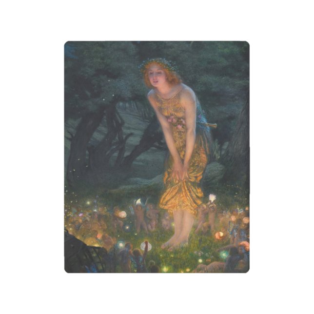 ミッドサマーイブEdward Robert Hughes Fairiesファンタジー メタルプリント (正面)