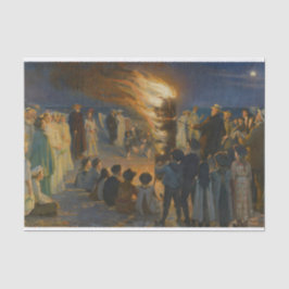 ミッドサマーエバBonfire on Skagenビーチ, P.S.Kroyer 薄葉紙