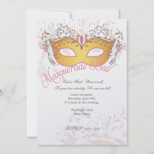 ミッドサマーズナイトマスカレードボールパーティの招待状 招待状 (正面)