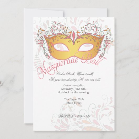 ミッドサマーズナイトマスカレードボールパーティの招待状 招待状 (正面)