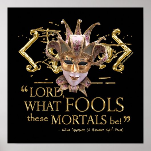 ミッドサマーナイトズドリーム引用文(金ゴールド版) ポスター (正面)