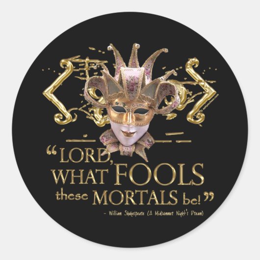 ミッドサマーナイトズドリーム引用文(金ゴールド版) ラウンドシール (正面)