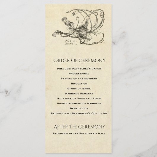 ミッドサマーナイトズドリーム結婚式 プログラム (裏面)