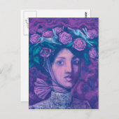 ミッドサマーハット、サマーファンタジーシュールポートレートアート ポストカード (正面/裏面)