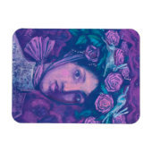 ミッドサマーハット、サマーファンタジーシュールポートレートアート マグネット (横)