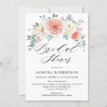 ミッドサマーピーチパウダーピンクフローラブライダルシャワー