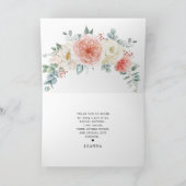ミッドサマーピーチパステルピンクフローラブライダルシャワー サンキューカード (内部)