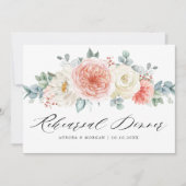 ミッドサマーピーチパステルフローラリハーサルディナー 招待状 (正面)