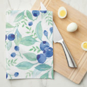 ミッドサマー素朴ブルーベリーベリーサマーパターン キッチンタオル (四つ折り)